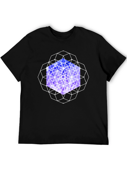 Geometric Cube Graphic Tee - Modern Design