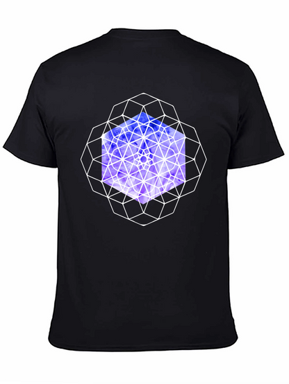 Geometric Cube Graphic Tee - Modern Design