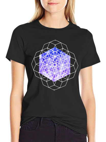 Geometric Cube Graphic Tee - Modern Design