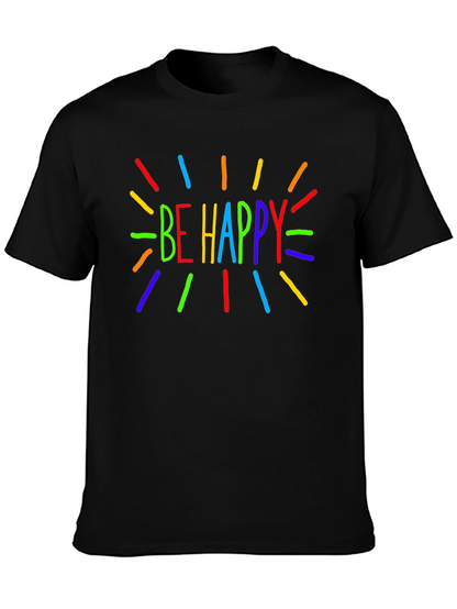 Be Happy Graphic Tee - Bright & Cheerful T-Shirt