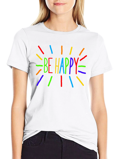 Be Happy Graphic Tee - Bright & Cheerful T-Shirt