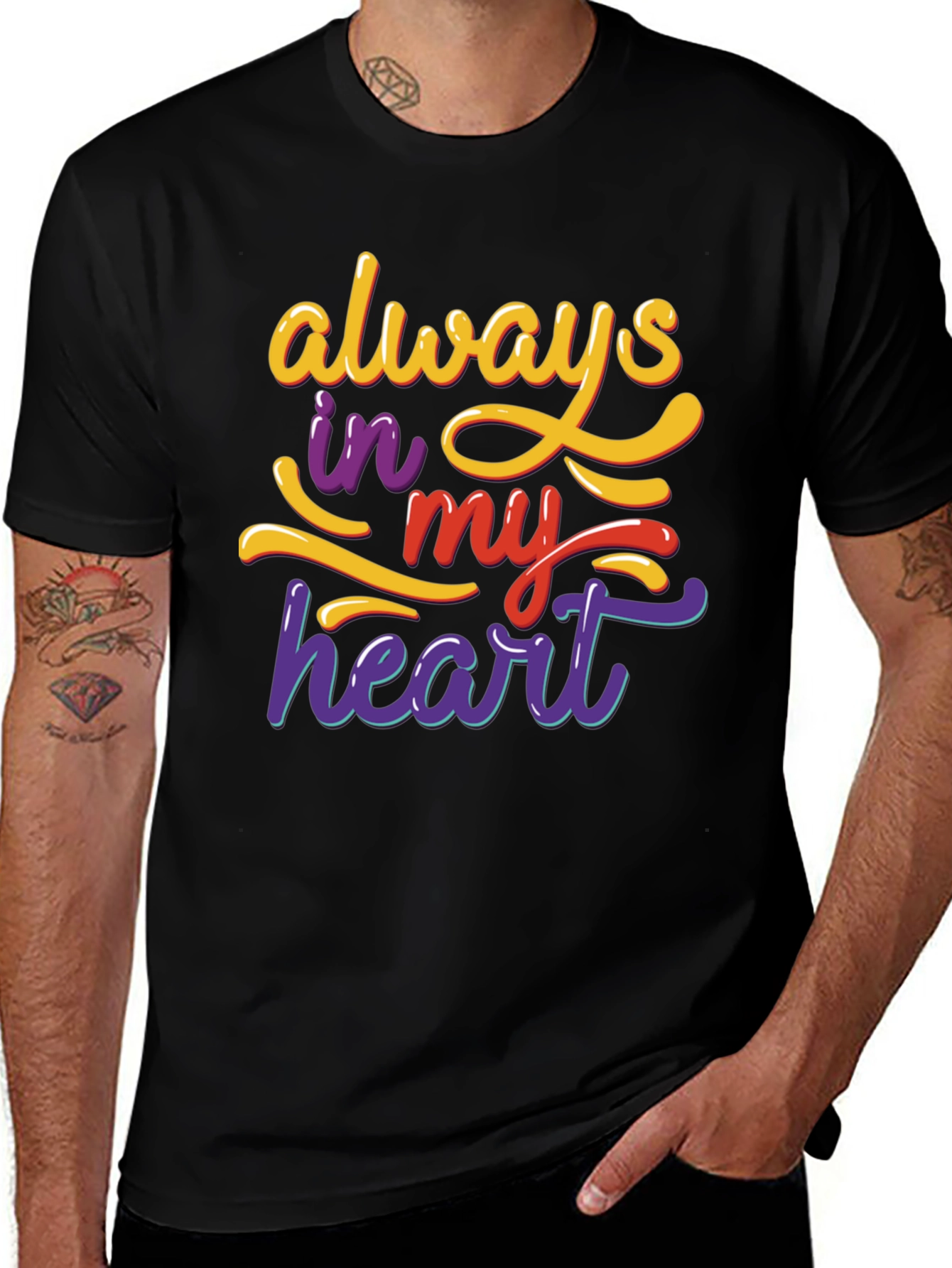 Always In My Heart Graphic Tee - Black