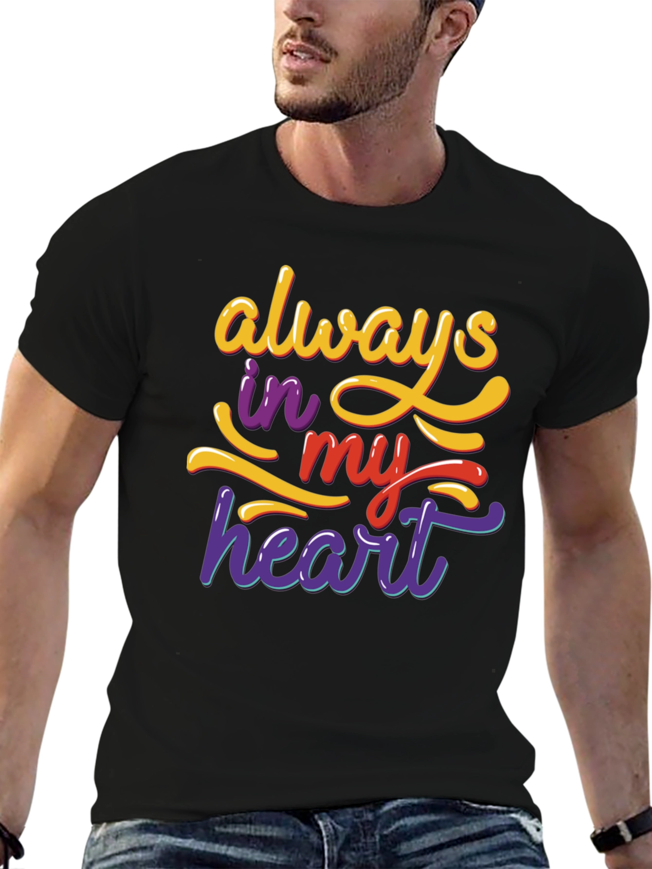 Always In My Heart Graphic Tee - Black