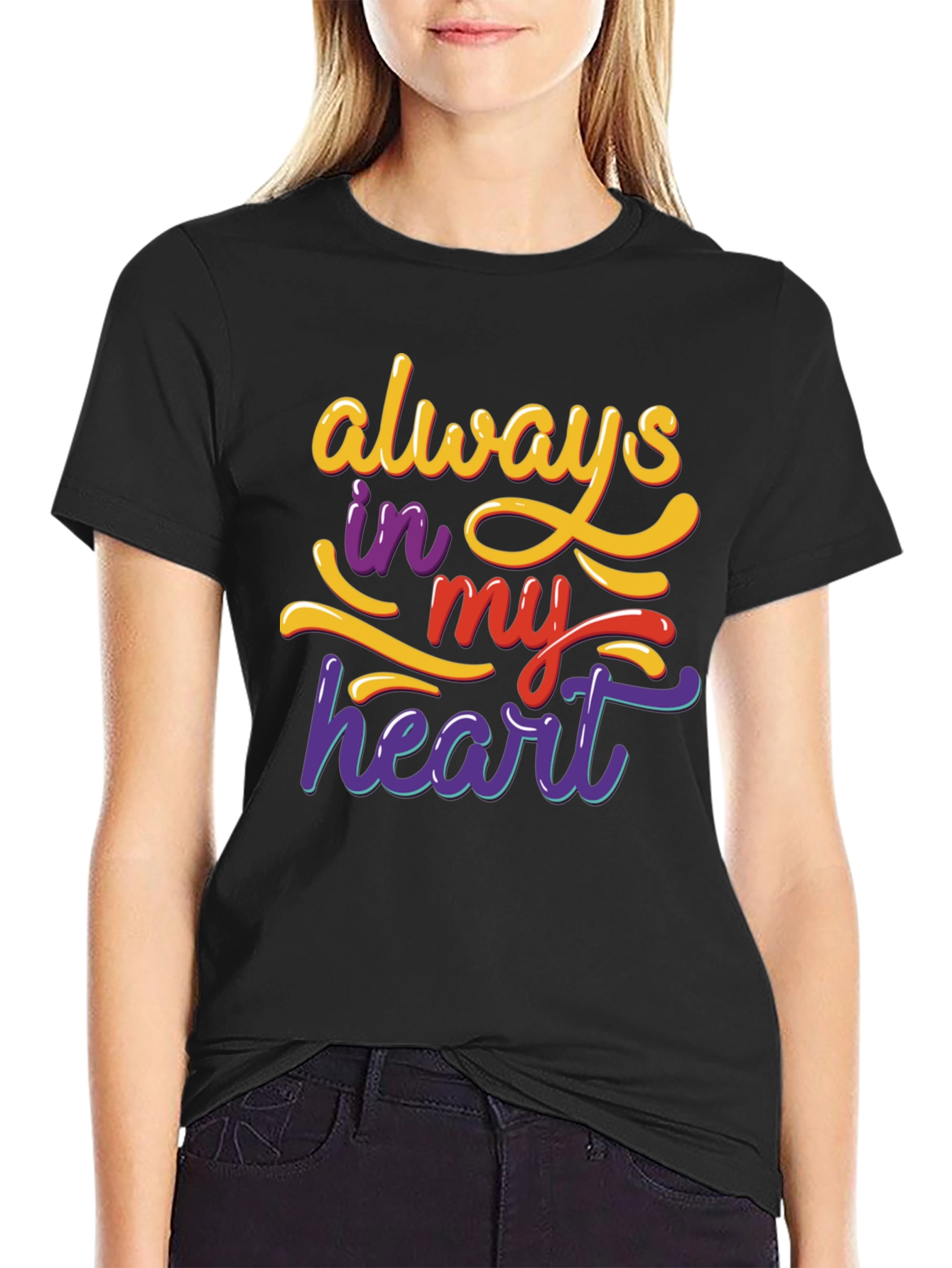 Always In My Heart Graphic Tee - Black