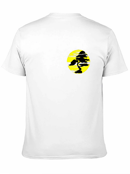 Black T-Shirt with Yellow Bonsai Graphic