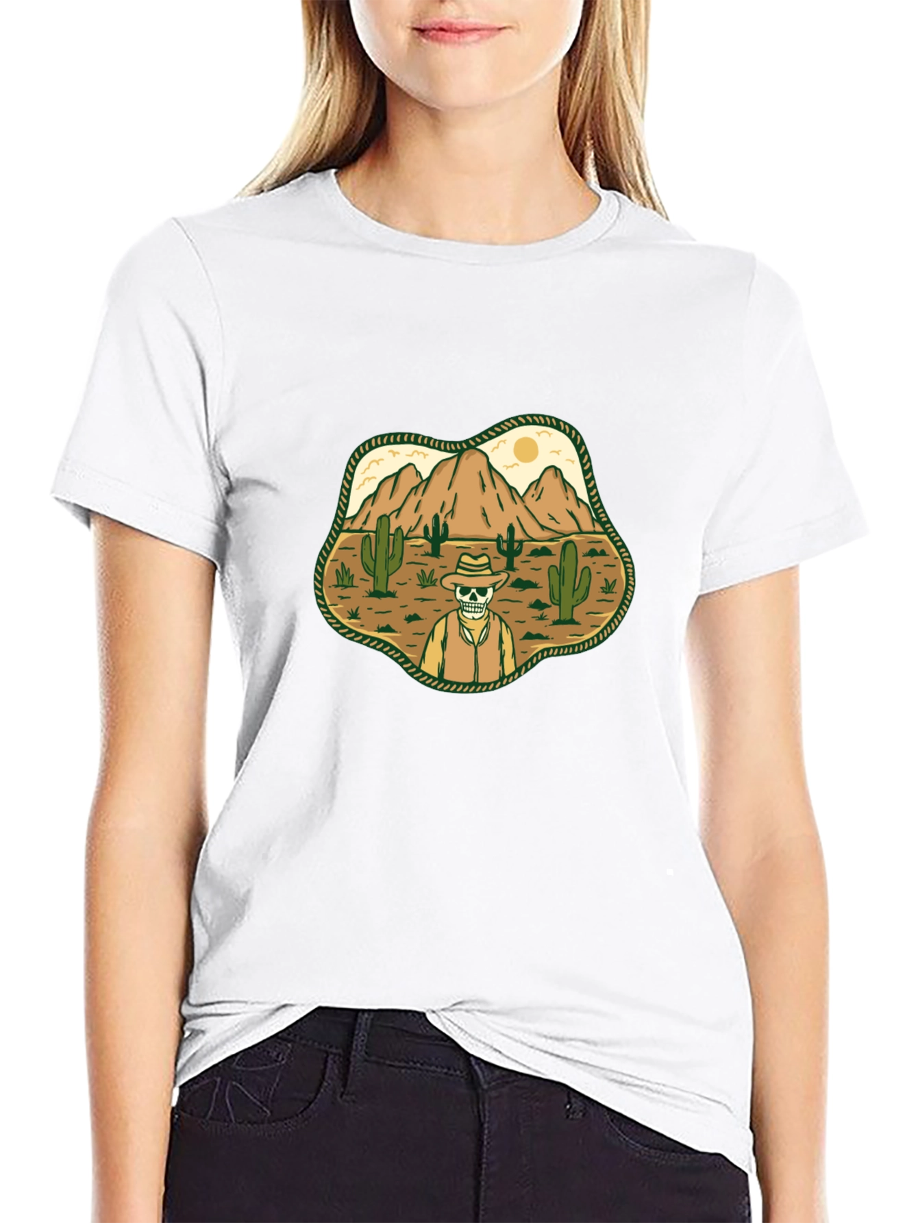 Desert Skull Cowboy Graphic T-Shirt