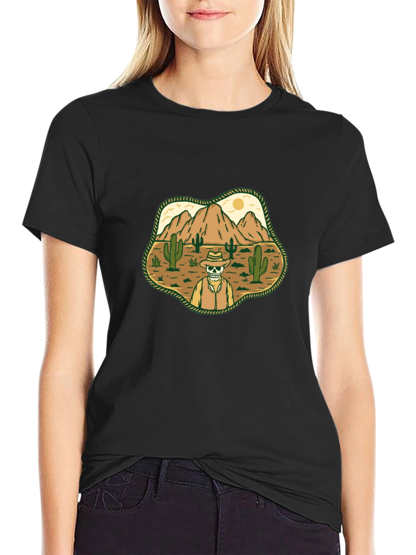 Desert Skull Cowboy Graphic T-Shirt