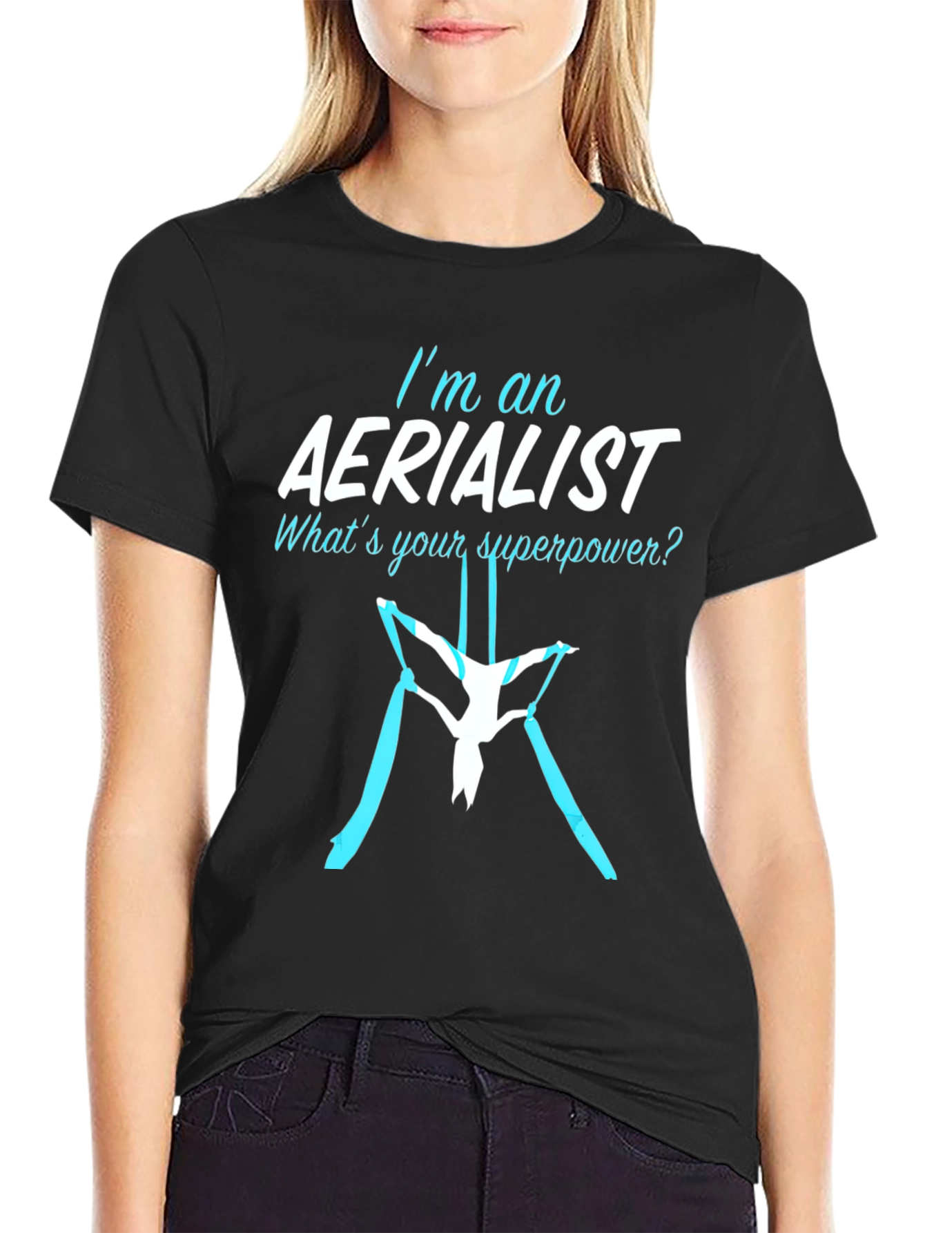Aerialist Superpower T-Shirt - Black Cotton Blend