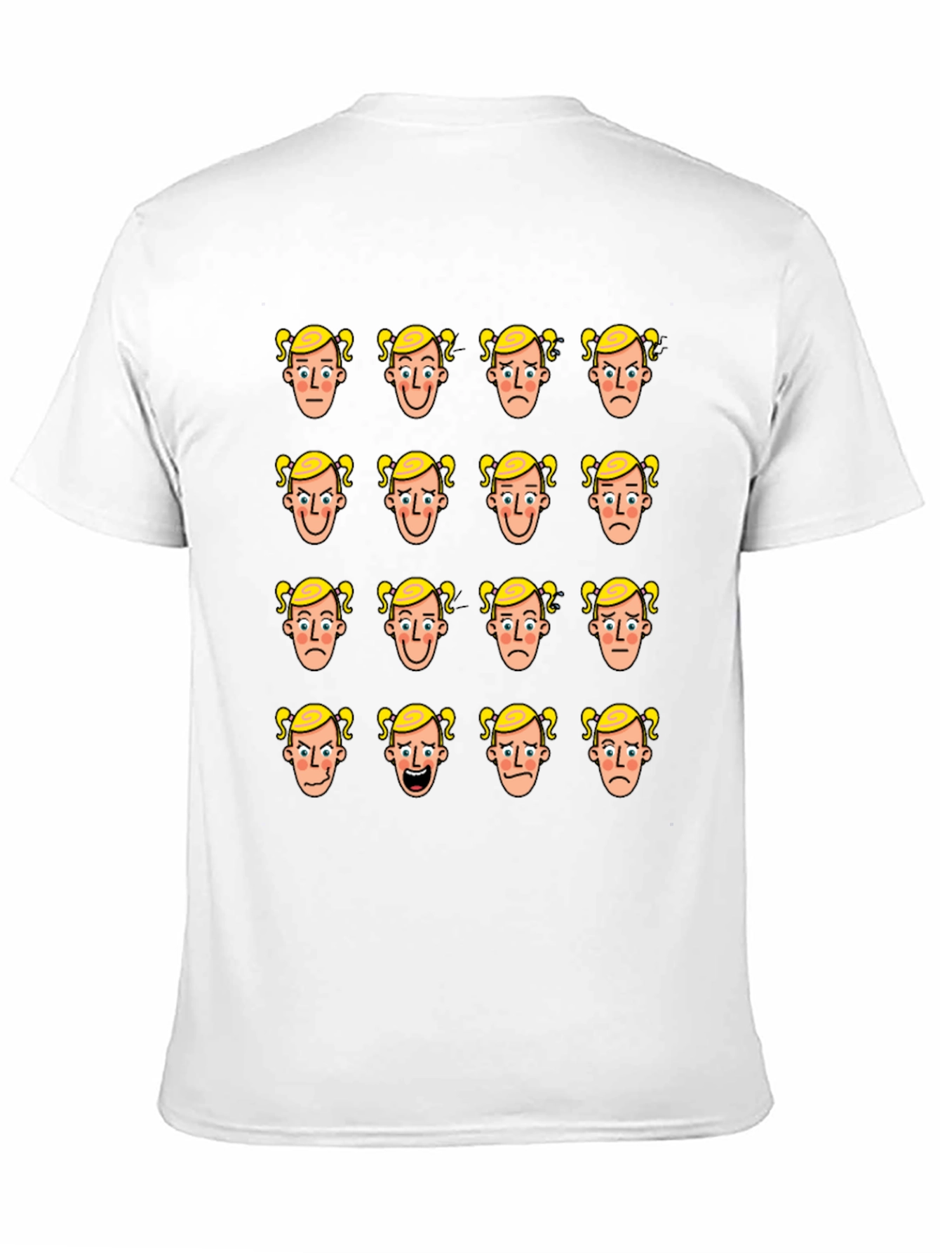 Emotional Faces Graphic Print Black T-Shirt