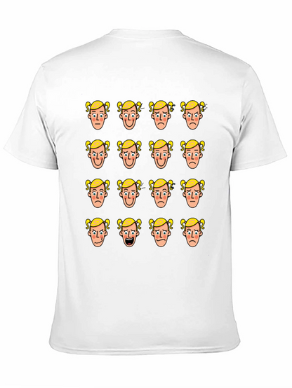 Emotional Faces Graphic Print Black T-Shirt