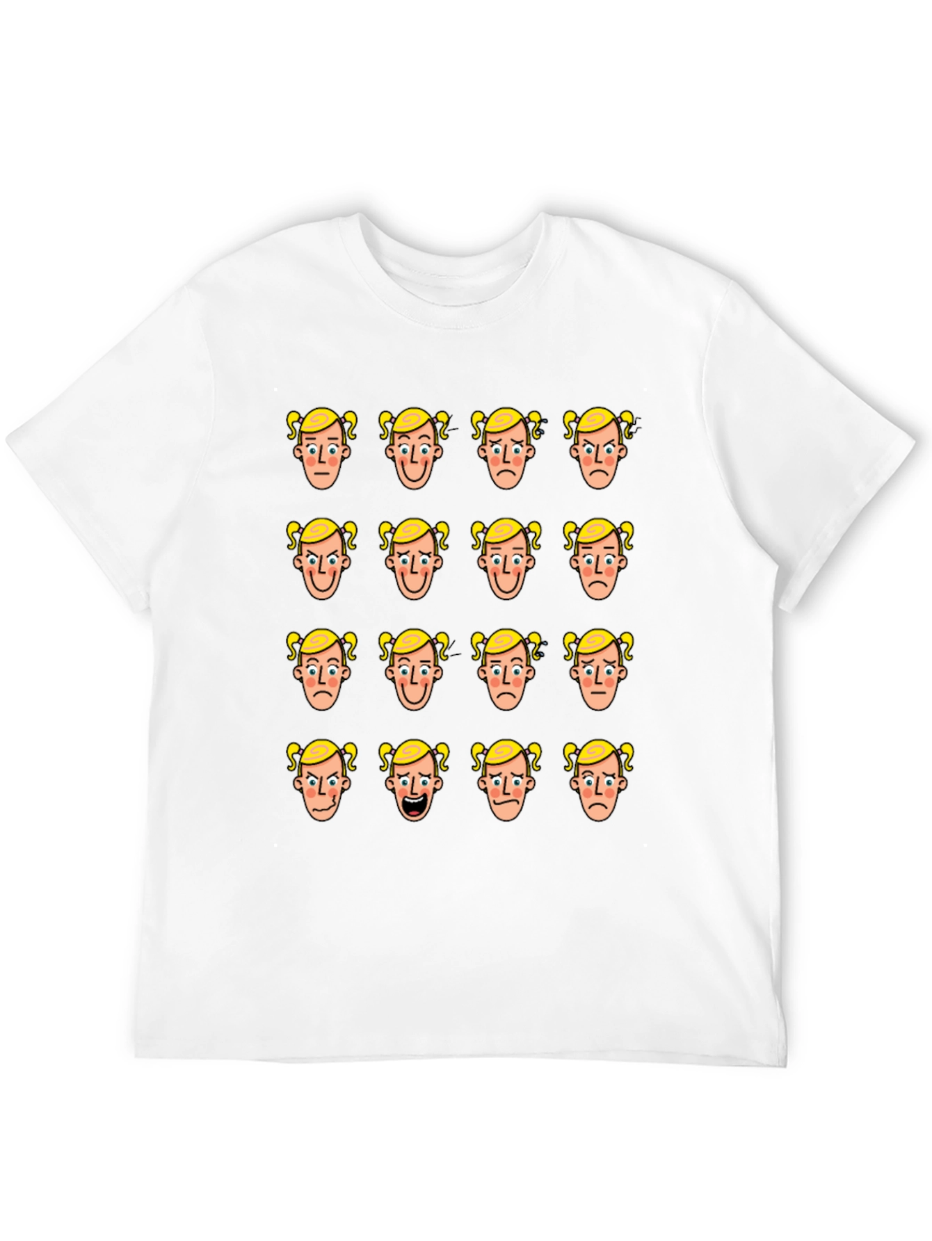 Emotional Faces Graphic Print Black T-Shirt