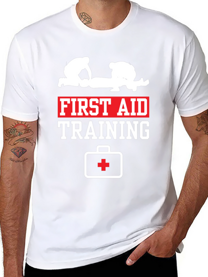 First Aid Training Black Cotton T-Shirt