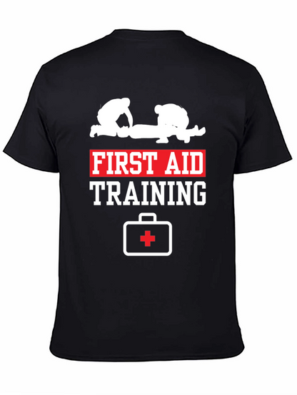 First Aid Training Black Cotton T-Shirt