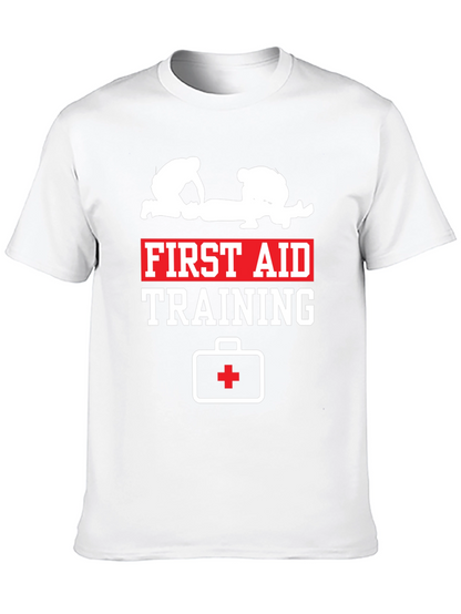 First Aid Training Black Cotton T-Shirt