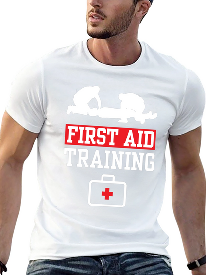 First Aid Training Black Cotton T-Shirt