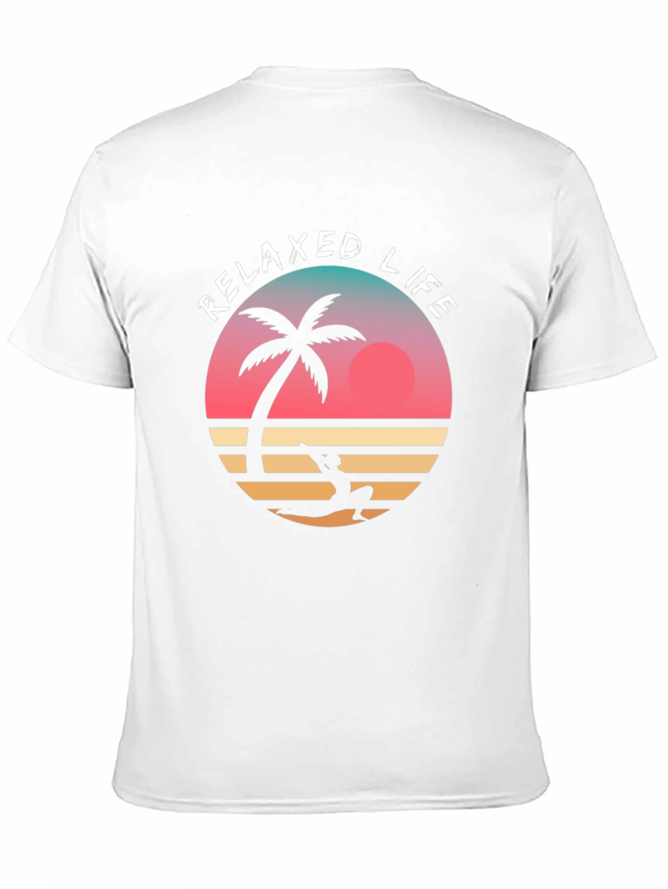 Relaxed Life Graphic Tee - Tropical Palm & Sunset