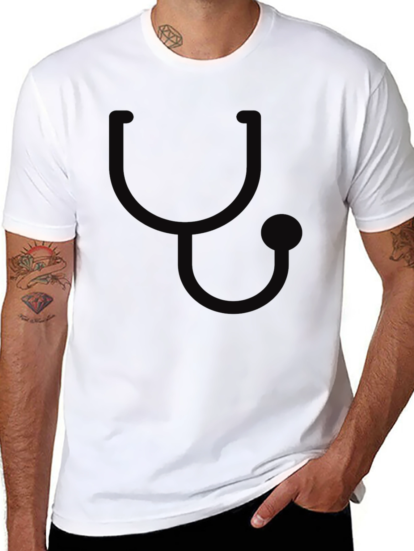 Stethoscope Graphic T-Shirt - Medical Theme Tee