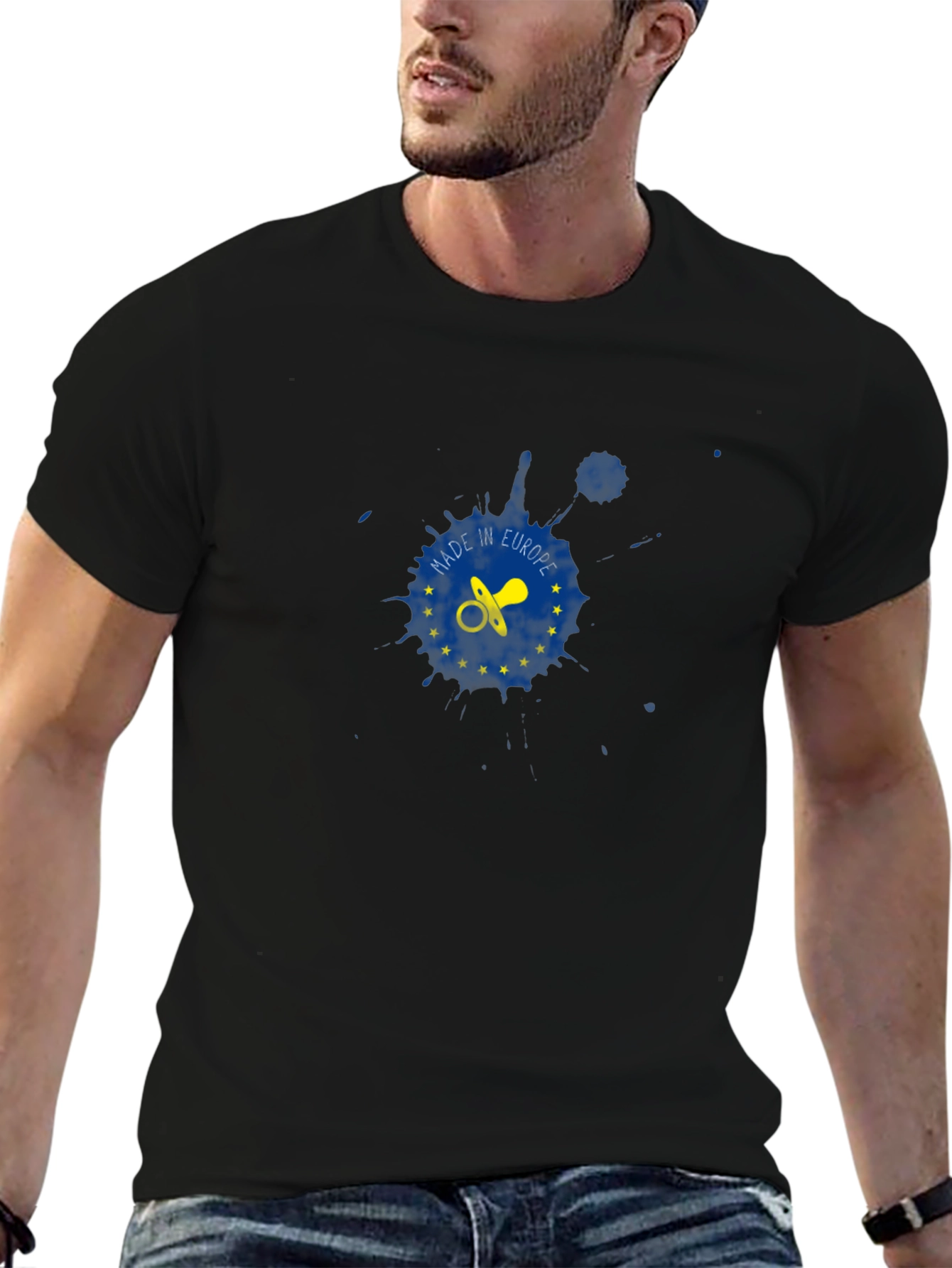 Made in Europe Pacifier T-Shirt - Black Cotton Tee