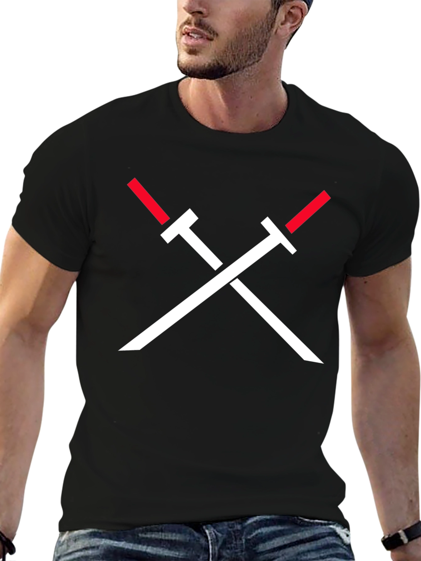 Crossed Swords Graphic Tee - Black