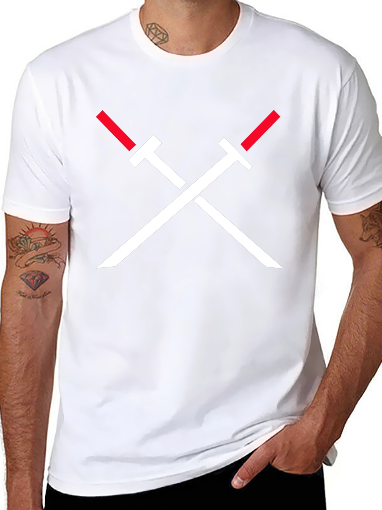 Crossed Swords Graphic Tee - Black
