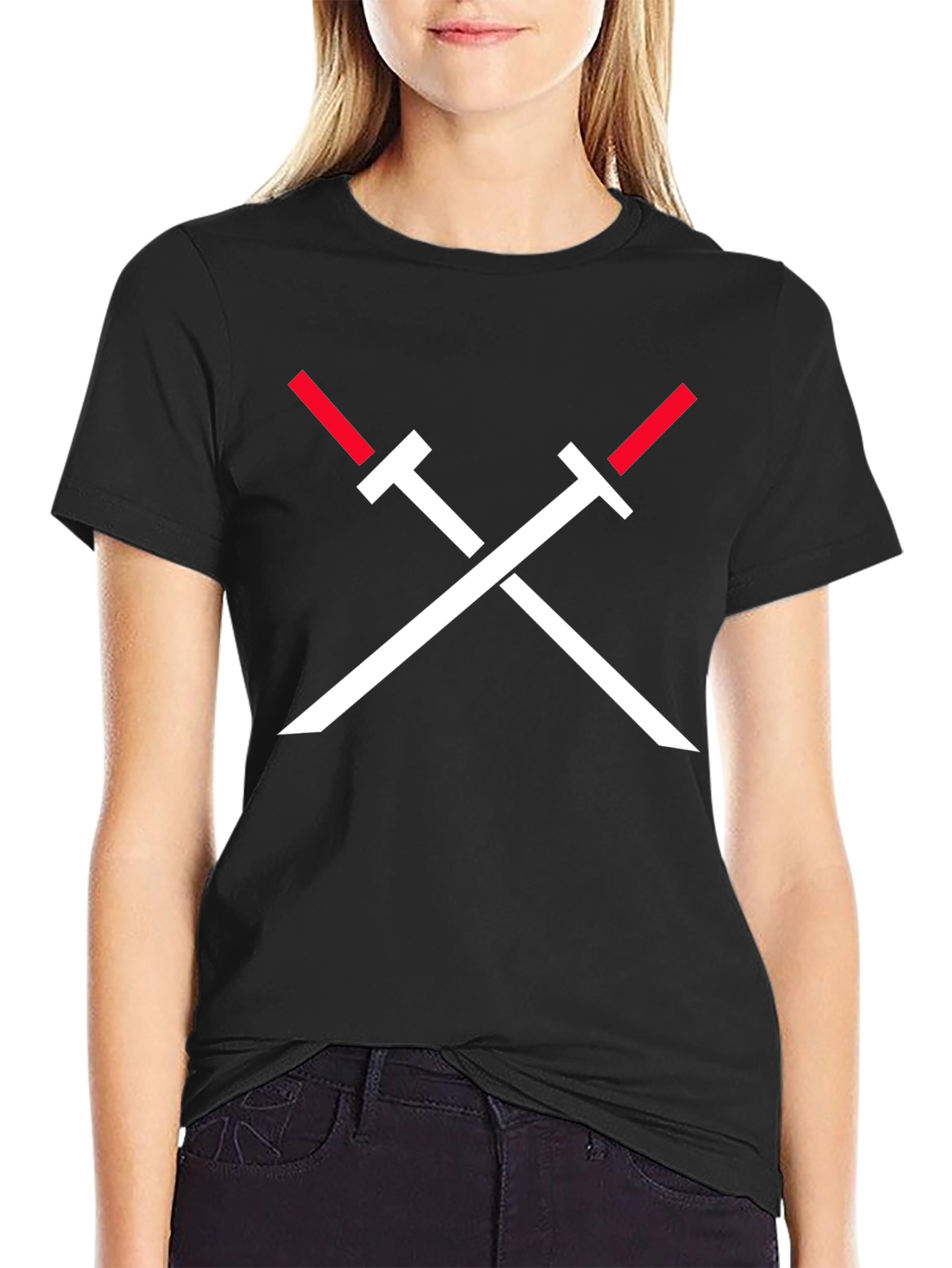Crossed Swords Graphic Tee - Black