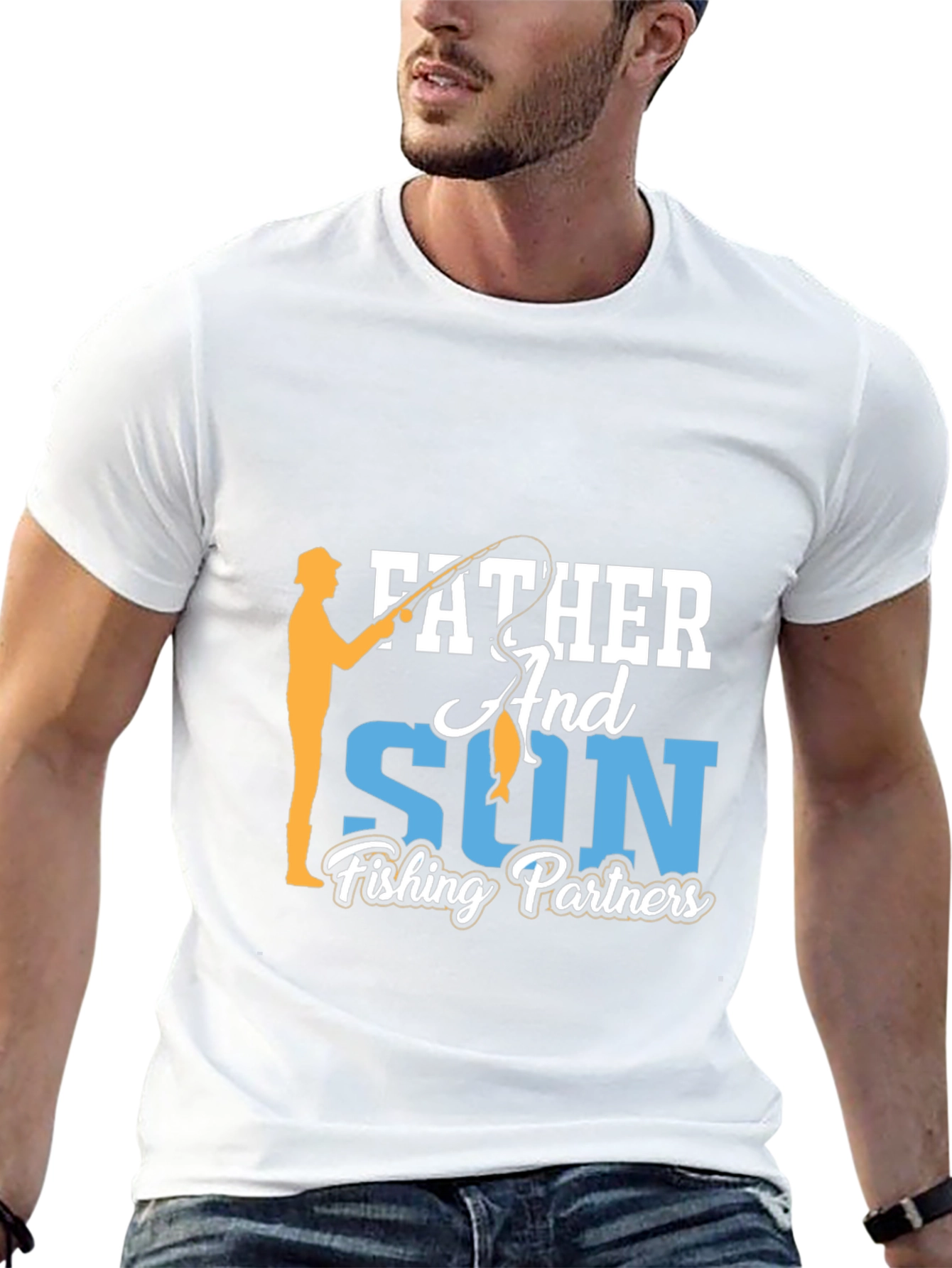 Father and Son Fishing Partners Black T-Shirt