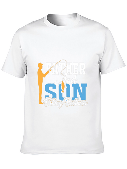 Father and Son Fishing Partners Black T-Shirt