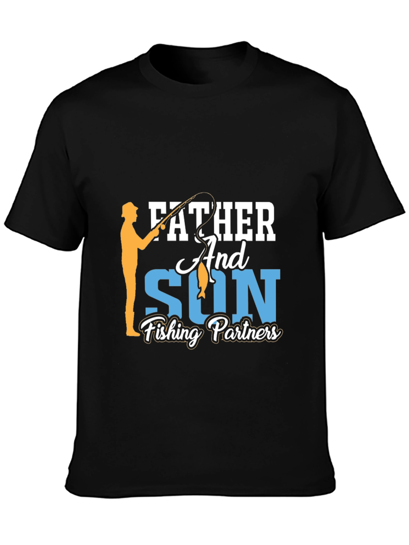 Father and Son Fishing Partners Black T-Shirt