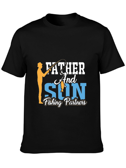 Father and Son Fishing Partners Black T-Shirt