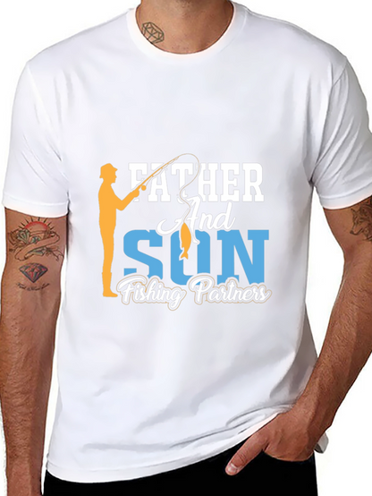 Father and Son Fishing Partners Black T-Shirt
