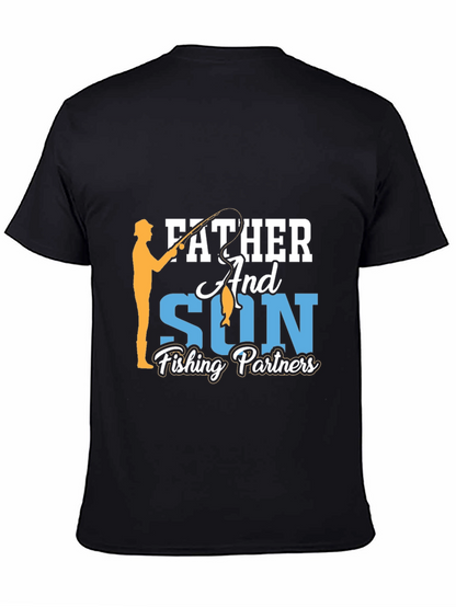 Father and Son Fishing Partners Black T-Shirt