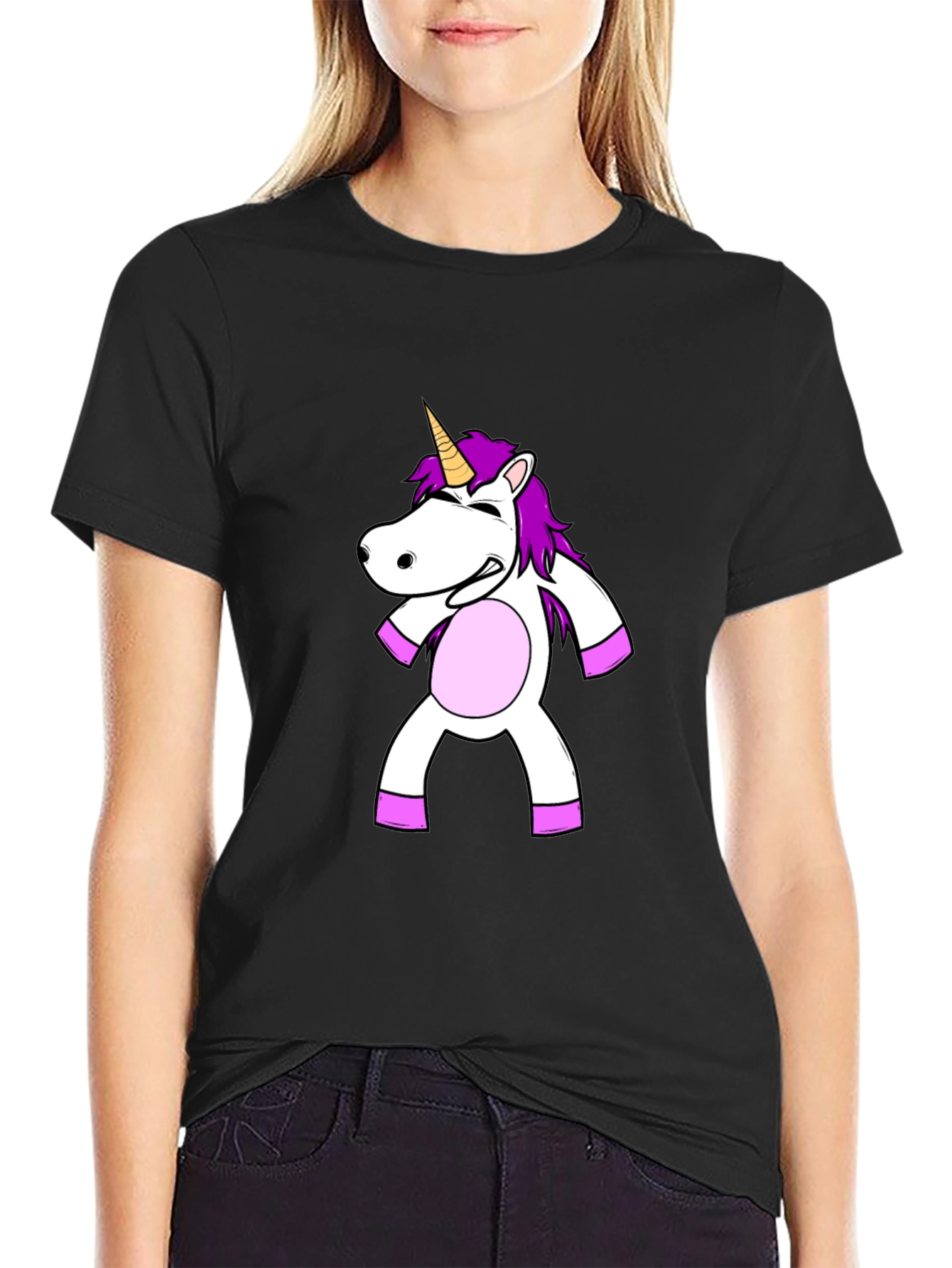 Unicorn Graphic Black T-Shirt