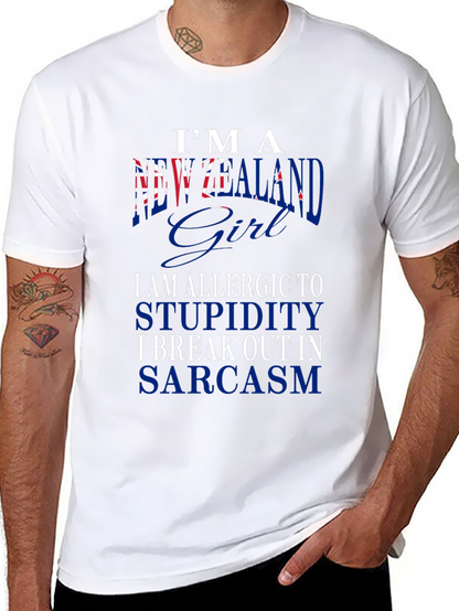 New Zealand Girl Sarcastic Graphic T-Shirt