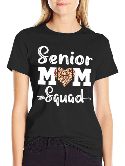 Senior Mom Squad Leopard Heart T-Shirt
