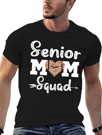 Senior Mom Squad Leopard Heart T-Shirt