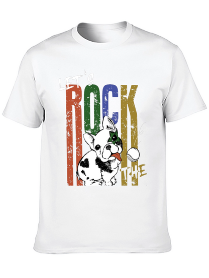 Lets Rock The Tee - Dog Graphic T-Shirt