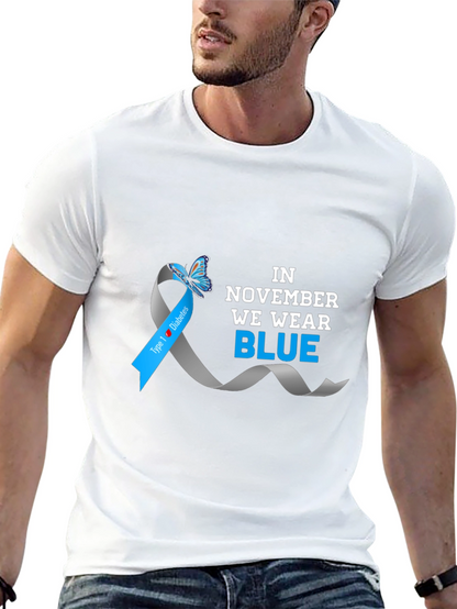 November Diabetes Awareness Blue Ribbon T-Shirt
