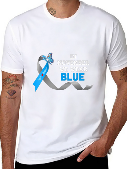 November Diabetes Awareness Blue Ribbon T-Shirt