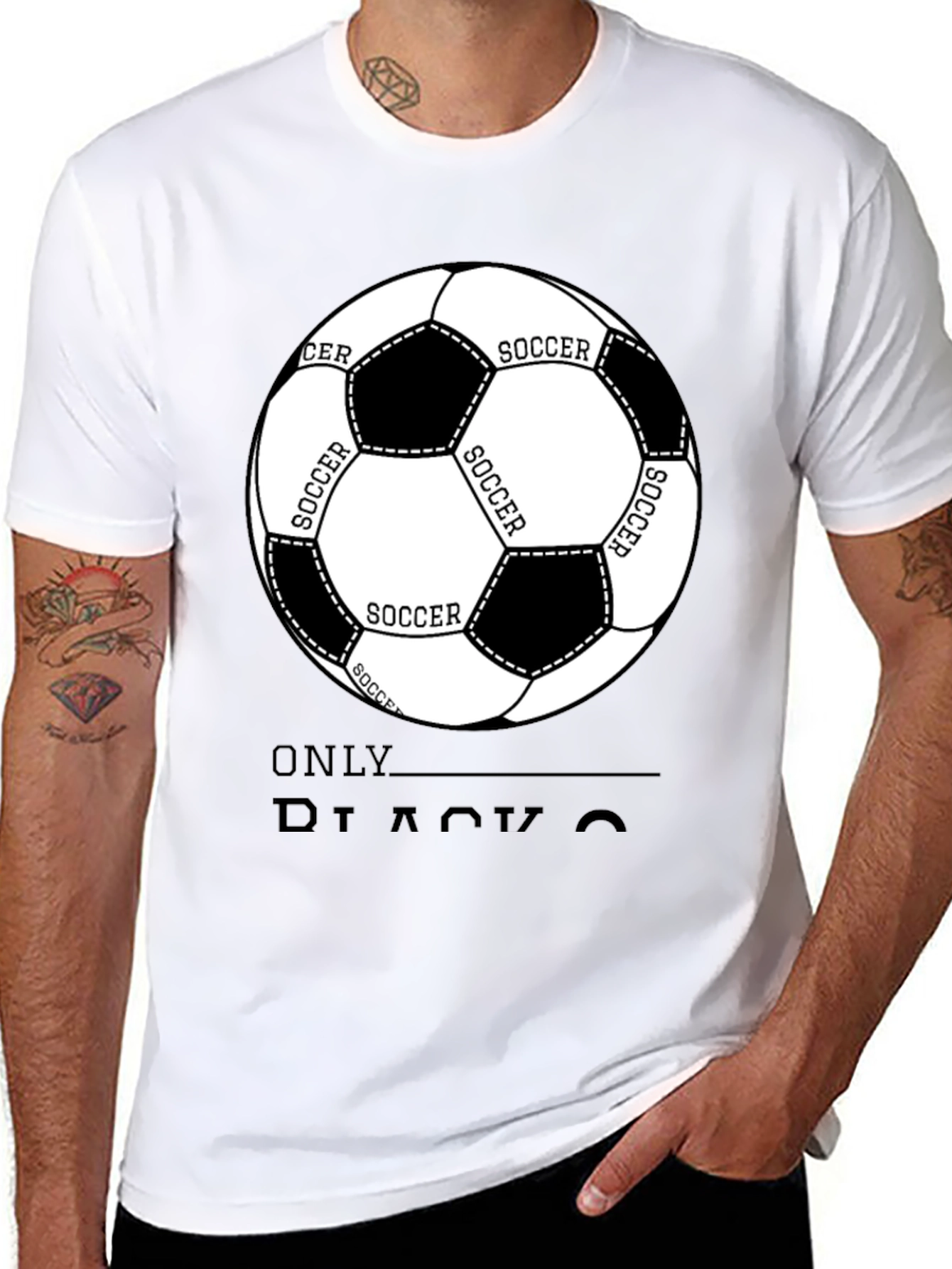 Soccer Ball Graphic Black T-Shirt - Casual Style