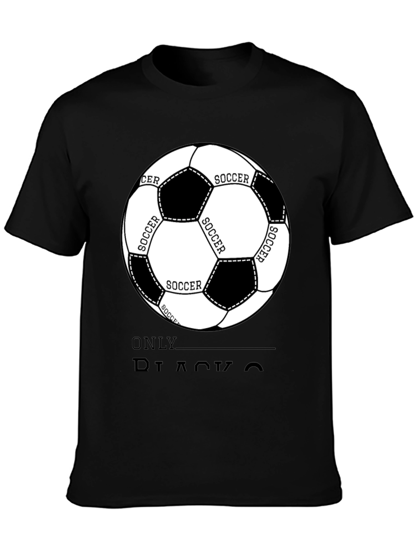 Soccer Ball Graphic Black T-Shirt - Casual Style