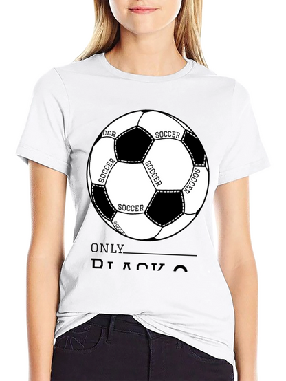 Soccer Ball Graphic Black T-Shirt - Casual Style