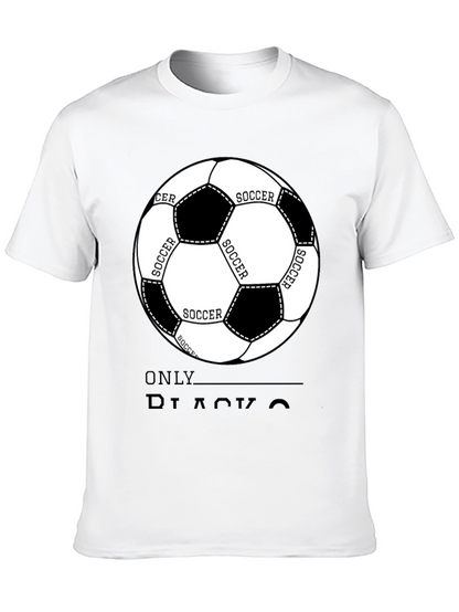 Soccer Ball Graphic Black T-Shirt - Casual Style