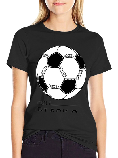 Soccer Ball Graphic Black T-Shirt - Casual Style