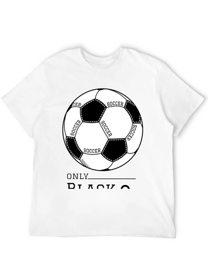 Soccer Ball Graphic Black T-Shirt - Casual Style