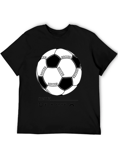 Soccer Ball Graphic Black T-Shirt - Casual Style