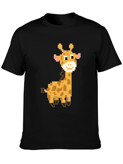Pixel Giraffe Graphic Tee - Fun Casual Style