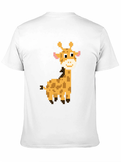 Pixel Giraffe Graphic Tee - Fun Casual Style