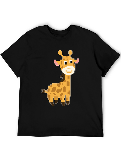 Pixel Giraffe Graphic Tee - Fun Casual Style