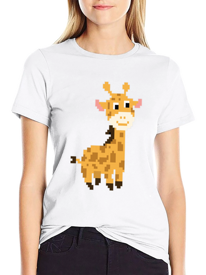 Pixel Giraffe Graphic Tee - Fun Casual Style