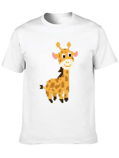 Pixel Giraffe Graphic Tee - Fun Casual Style